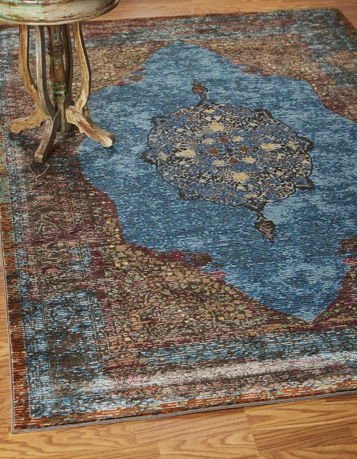 LR Home Gala Collection Area Rug, 8' x 10', Turquoise Multi