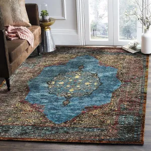 LR Home Gala Collection Area Rug, 8' x 10', Turquoise Multi