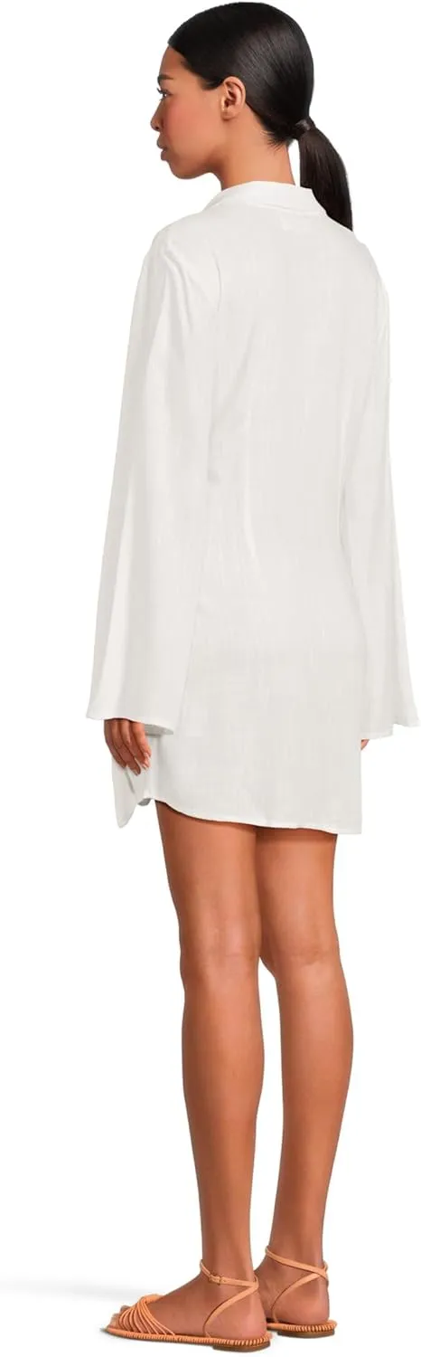 L*Space Las Palmas Dress for Women, Mini-Dress with Tie Front Wrap, Adjustable Tie, Plus Hook & Eye Closure