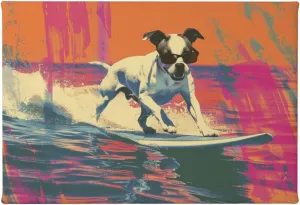 MA6GE8DE Canvas For Painting Poster Surfing Dog Bathroom Decor,Home Bathroom,Office,Man Cave,Study Decorative Paintings,Gifts For Surfing Lovers & Dog Master,Funny Surfing Dog Decor Poster 8x12 inch