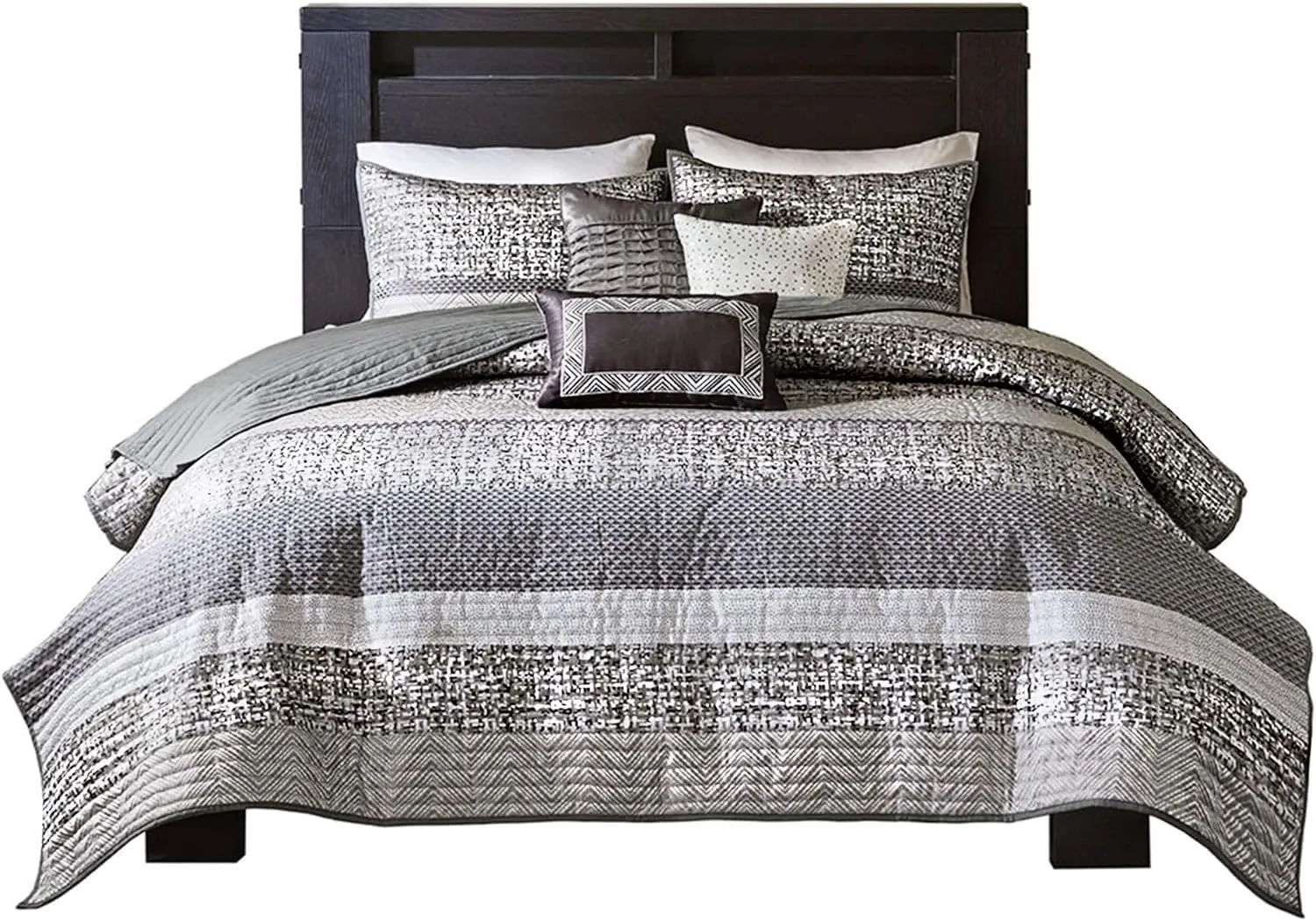 Madison Park Quilted Cal King Coverlet Set in Grey/Taupe Finish MP13-3400