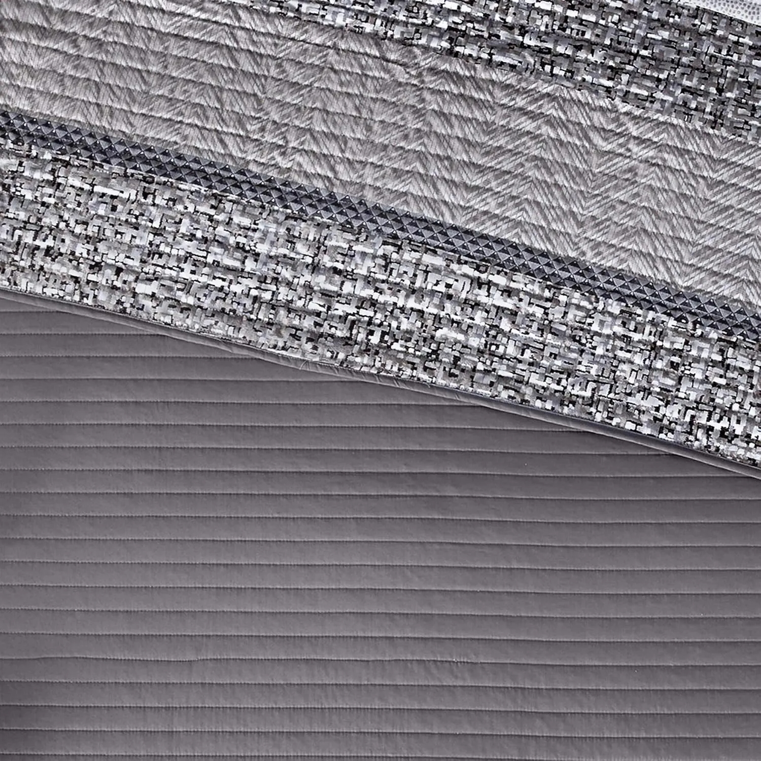 Madison Park Quilted Cal King Coverlet Set in Grey/Taupe Finish MP13-3400