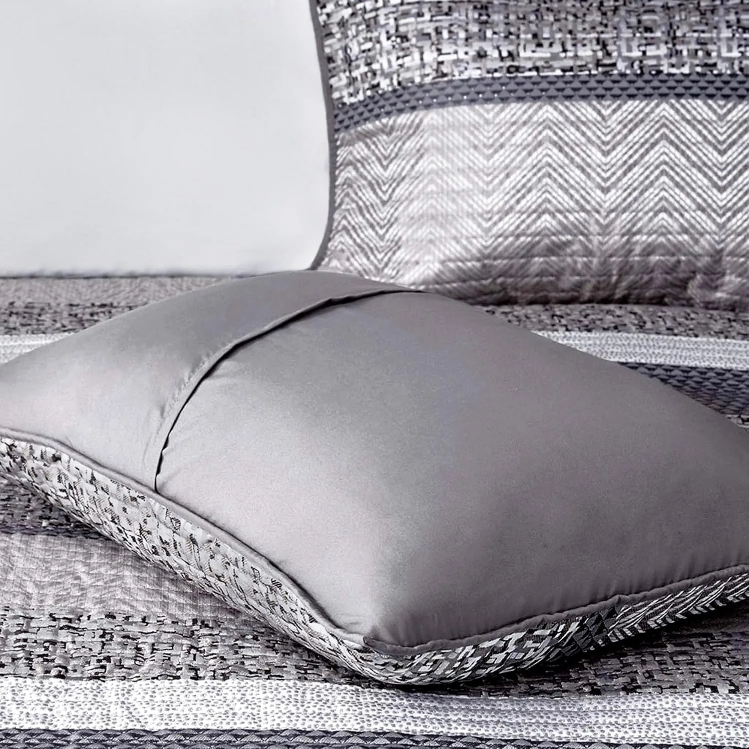 Madison Park Quilted Cal King Coverlet Set in Grey/Taupe Finish MP13-3400