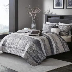 Madison Park Quilted Cal King Coverlet Set in Grey/Taupe Finish MP13-3400