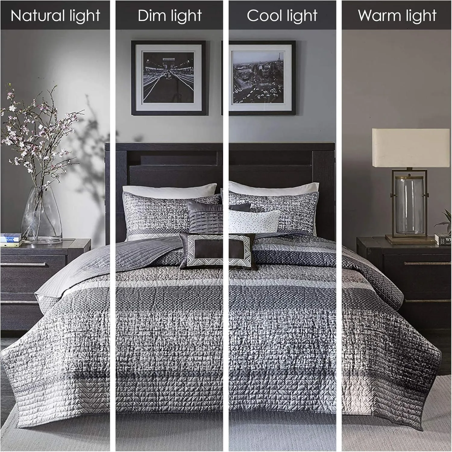 Madison Park Quilted Cal King Coverlet Set in Grey/Taupe Finish MP13-3400