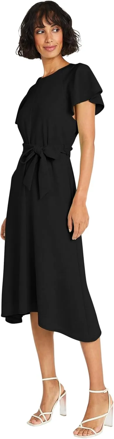 Maggy London Flutter Sleeve and Waist Tie Cocktail Multi Occasion Wedding Guest Dresses for Women