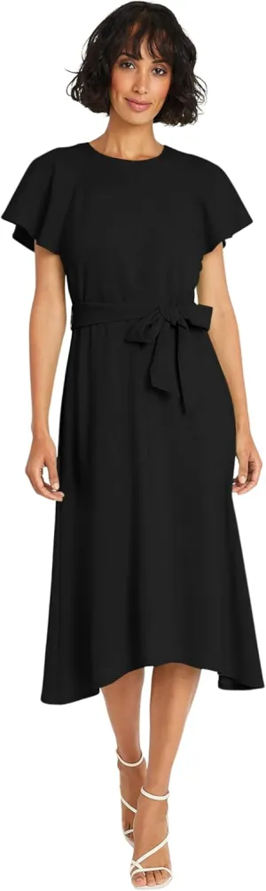 Maggy London Flutter Sleeve and Waist Tie Cocktail Multi Occasion Wedding Guest Dresses for Women