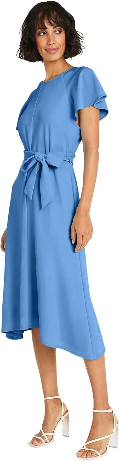 Maggy London Flutter Sleeve and Waist Tie Cocktail Multi Occasion Wedding Guest Dresses for Women