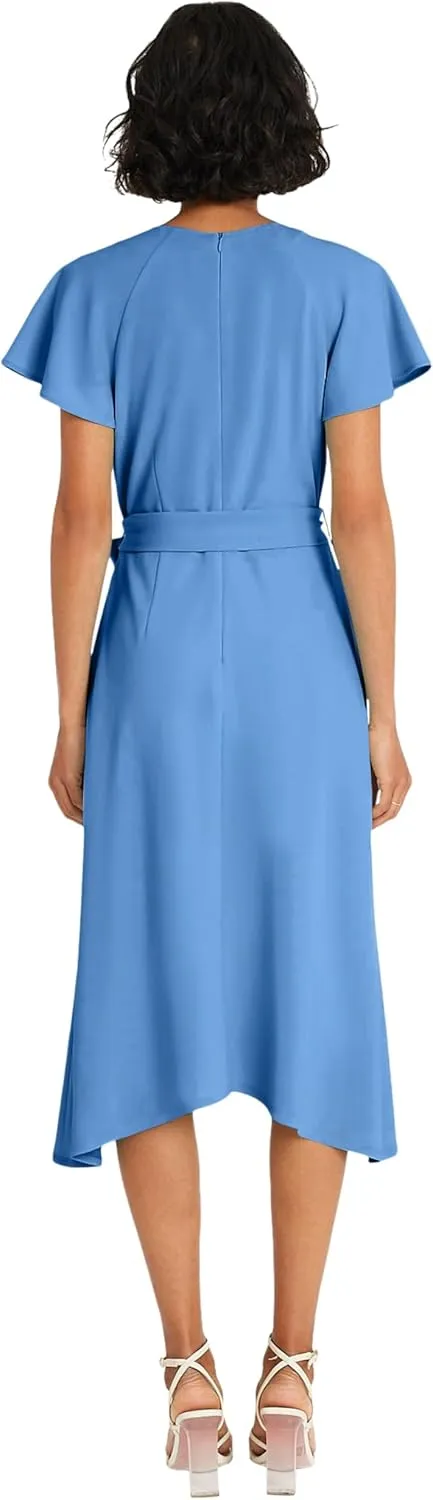 Maggy London Flutter Sleeve and Waist Tie Cocktail Multi Occasion Wedding Guest Dresses for Women