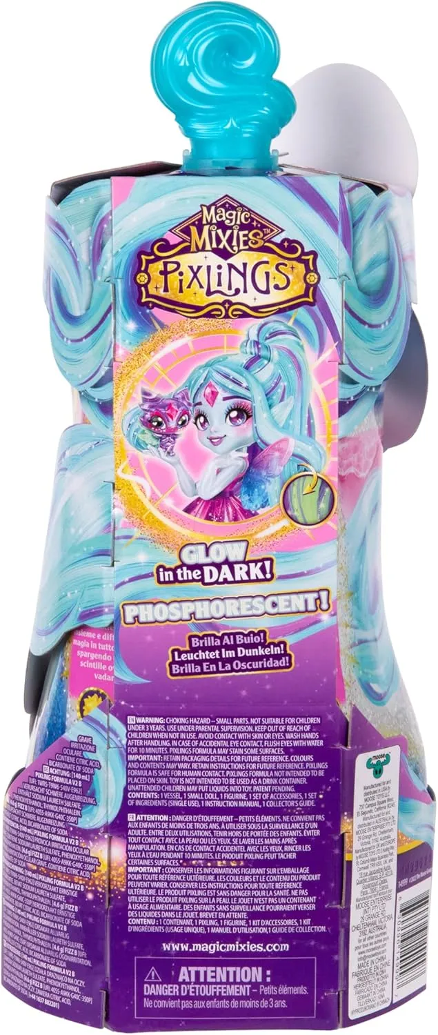 Magic Mixies Pixlings Deluxe Pack, Flyt The Dragonfly, Shimmer Reveal, Create & Mix Potion That Magically Reveals 6.5" Pixling Doll Inside Potion Bottle - Exclusive Mini Mixies & 6 Hair Accessories