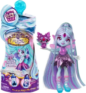 Magic Mixies Pixlings Deluxe Pack, Flyt The Dragonfly, Shimmer Reveal, Create & Mix Potion That Magically Reveals 6.5" Pixling Doll Inside Potion Bottle - Exclusive Mini Mixies & 6 Hair Accessories