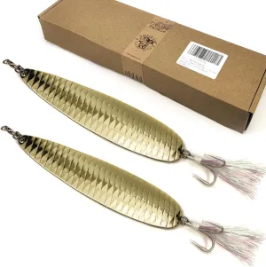 Magnum Flutter Spoon Jigging Lures, 7.5 Inch Large Hard Metal Trolling Casting Striper Sinking Fishing Spoon Baits for Striped Bass, Salmon, Walleye, Saltwater, Freshwater, Deep Sea Fishing