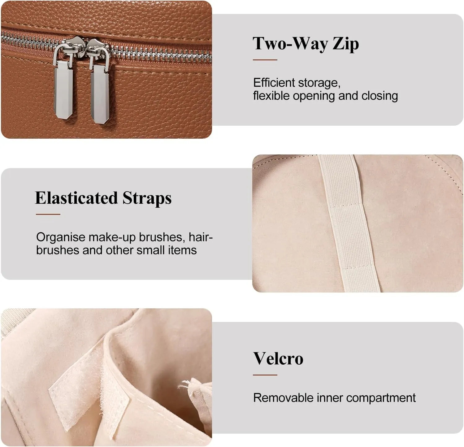 Makeup Bag, Travel Make up Case with Compartments and Handle, Portable Cosmetic Organizer Bags,Toiletry Bag for Women