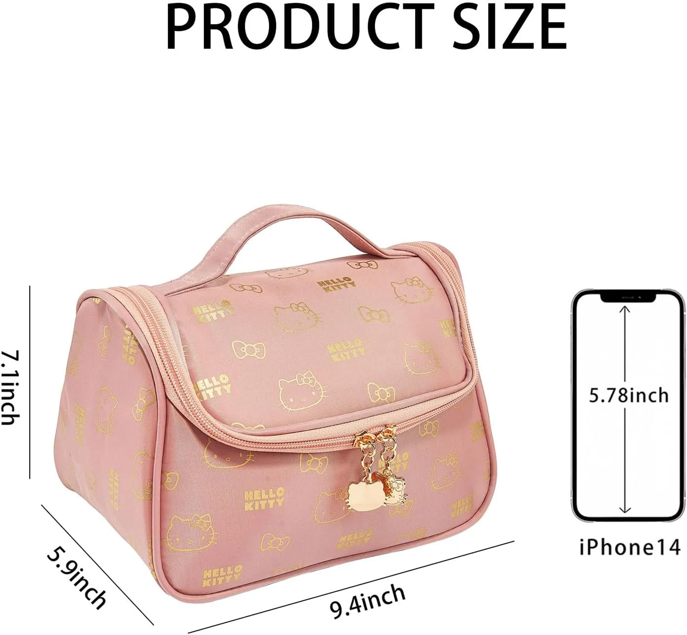 Makeup Bags for Women | Zipper Luxury Printed Cosmetic Bag with Handle | Cute Travel Toiletry Bag Organizer - Lovely Gifts for Her