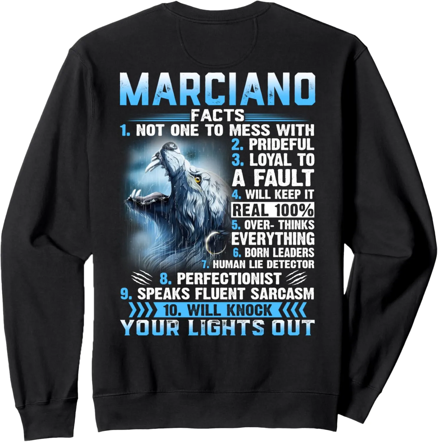 MARCIANO Last Name - Personalized MARCIANO (On Back) Sweatshirt