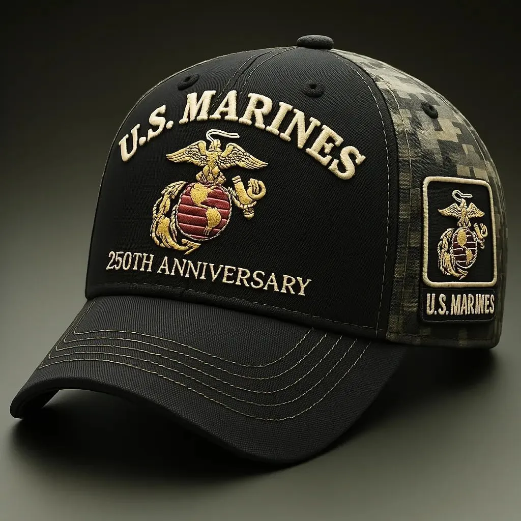 Marine Corps 250th Anniversary Caps 250th Anniversary Tribute Cap Adjustable Marines Hat Veterans Cap Soldier Hats for Men