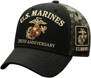 Marine Corps 250th Anniversary Caps 250th Anniversary Tribute Cap Adjustable Marines Hat Veterans Cap Soldier Hats for Men