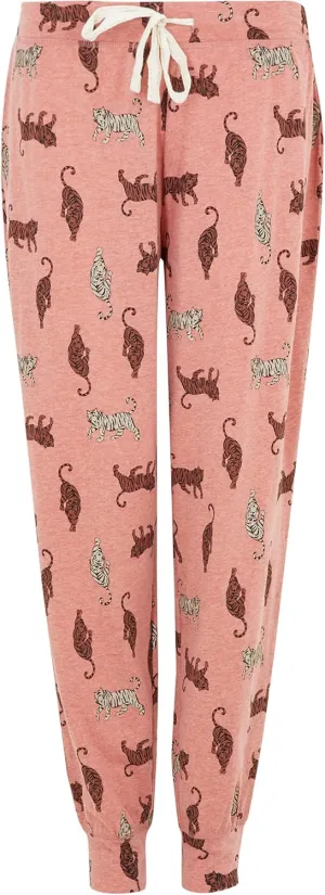 Marks and Spencer womens Super Soft Loungewear Tiger Print Cuffed Pajama Pant