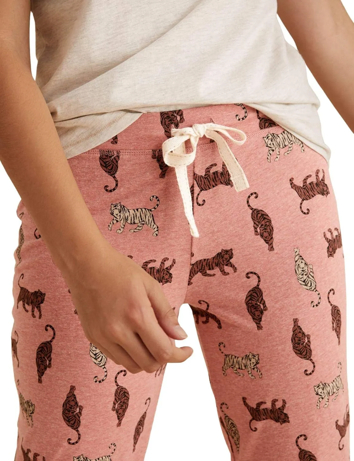 Marks and Spencer womens Super Soft Loungewear Tiger Print Cuffed Pajama Pant