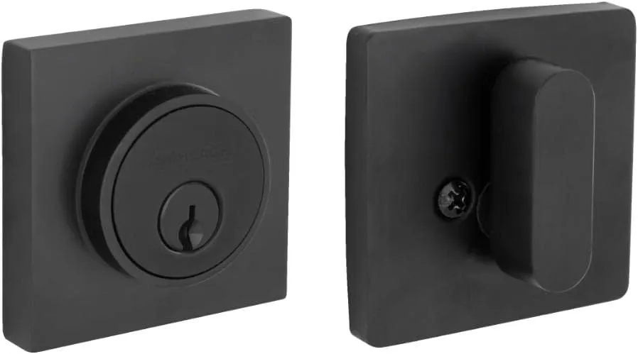 Matte Black Single Cylinder Deadbolt, with Collins Trim