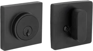 Matte Black Single Cylinder Deadbolt, with Collins Trim