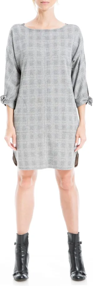 Max Studio Women's Double Knit 3/4" Tie Sleeve Short Dress