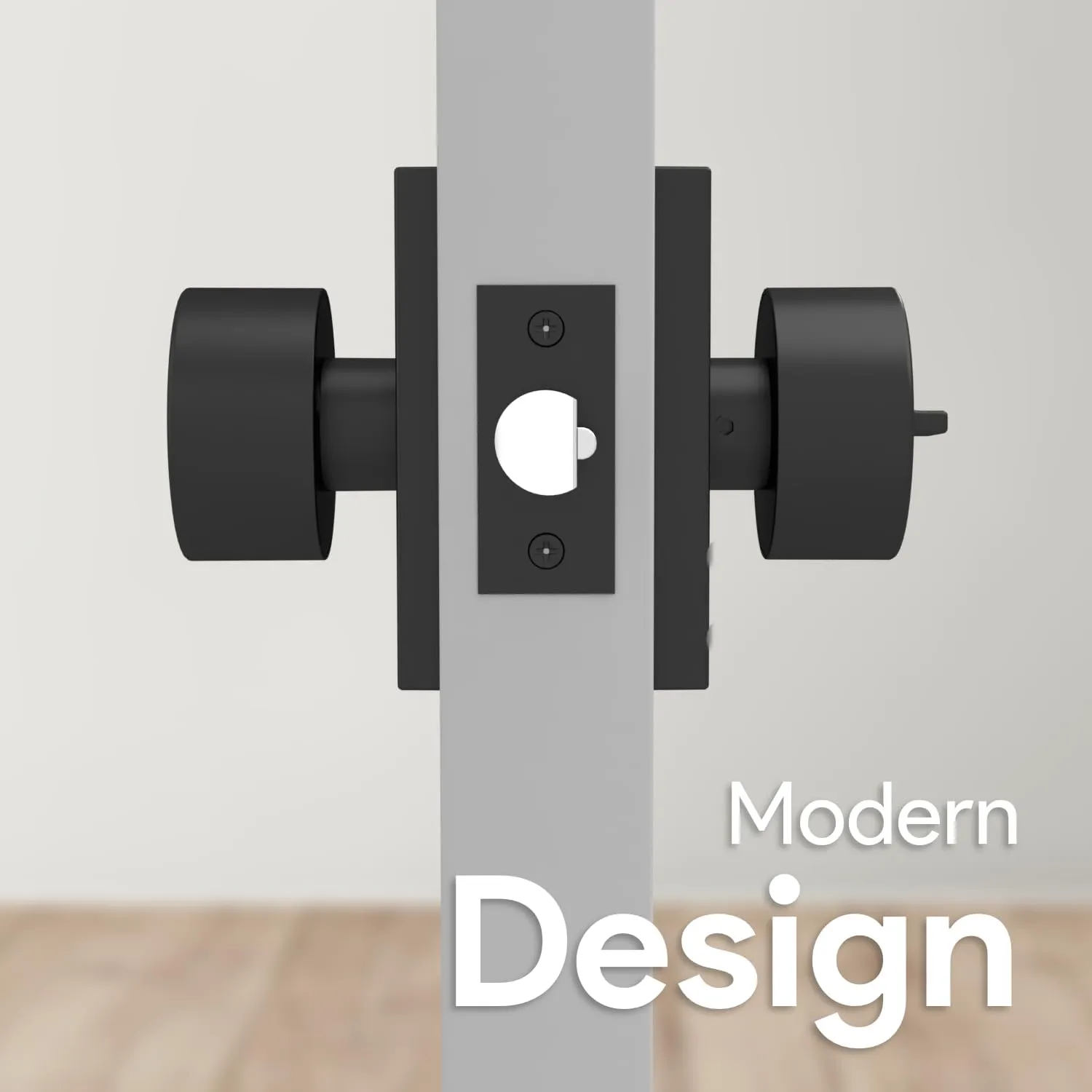 Mega Handles - Laura Entry Door Knob for Entrance, Entry and Bathroom, Reversible Heavy Duty Design Door Knobs, Fits All Standard Door Sizes, Screws Included - Matte Black (1 Pack)