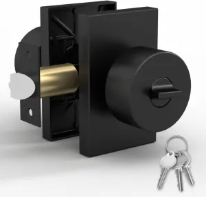 Mega Handles - Laura Entry Door Knob for Entrance, Entry and Bathroom, Reversible Heavy Duty Design Door Knobs, Fits All Standard Door Sizes, Screws Included - Matte Black (1 Pack)