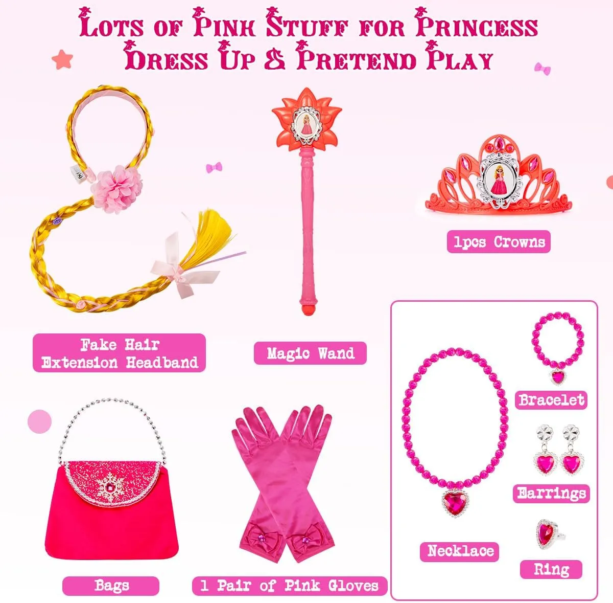 Meland Princess Dresses for Girls - Light Up Princess Dress Up for 3-10 Year Old, Costume for Girls Halloween Birthday
