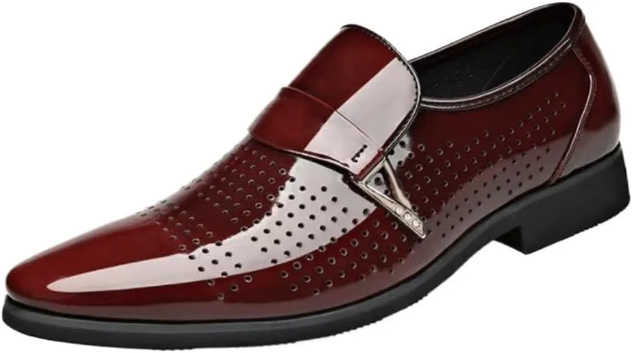Men's Comfort Orthopedic Dress Shoes Classic Men Dress Shoes Slip on Black Leather Shoes for Men Plus Size Point Toe Business Casual Men Formal Shoes for Wedding