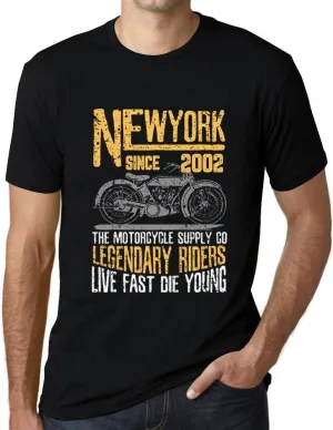 Men's Graphic T-Shirt Motorcycle Legendary Riders Since 2002 22nd Birthday Anniversary 22 Year Old Gift 2002