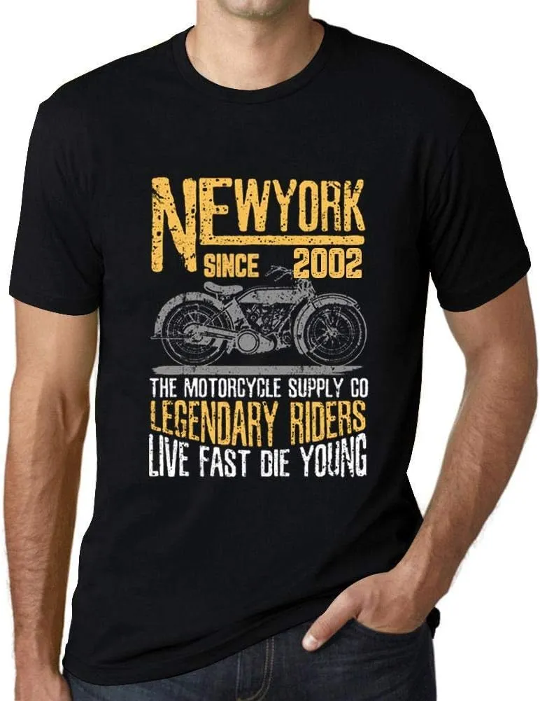 Men's Graphic T-Shirt Motorcycle Legendary Riders Since 2002 22nd Birthday Anniversary 22 Year Old Gift 2002