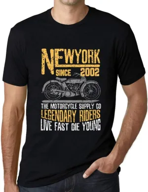 Men's Graphic T-Shirt Motorcycle Legendary Riders Since 2002 22nd Birthday Anniversary 22 Year Old Gift 2002