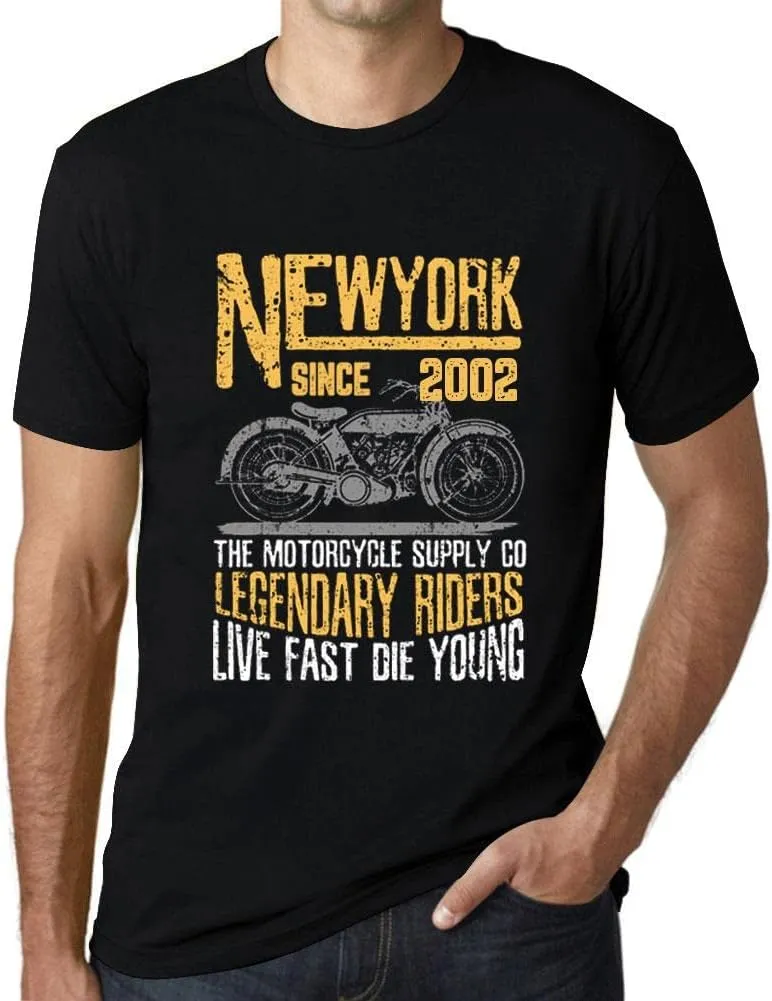 Men's Graphic T-Shirt Motorcycle Legendary Riders Since 2002 22nd Birthday Anniversary 22 Year Old Gift 2002