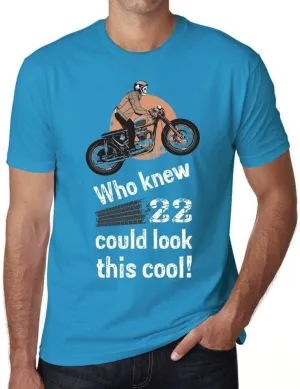 Men's Graphic T-Shirt Who Knew 22 Could Look This Cool 22nd Birthday Anniversary 22 Year Old Gift 2002 Vintage Eco-Friendly Short Sleeve Novelty Tee Aqua XXL