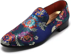 Men's Luxury Embroidery Penny Loafer Noble Slip-on Suede Loafers Shoes Smoking Slippers Party Dancing Shoes Plus Size 7-13