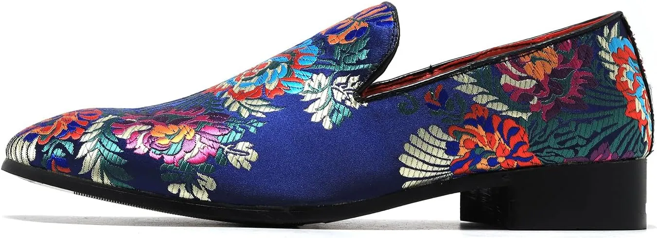 Men's Luxury Embroidery Penny Loafer Noble Slip-on Suede Loafers Shoes Smoking Slippers Party Dancing Shoes Plus Size 7-13