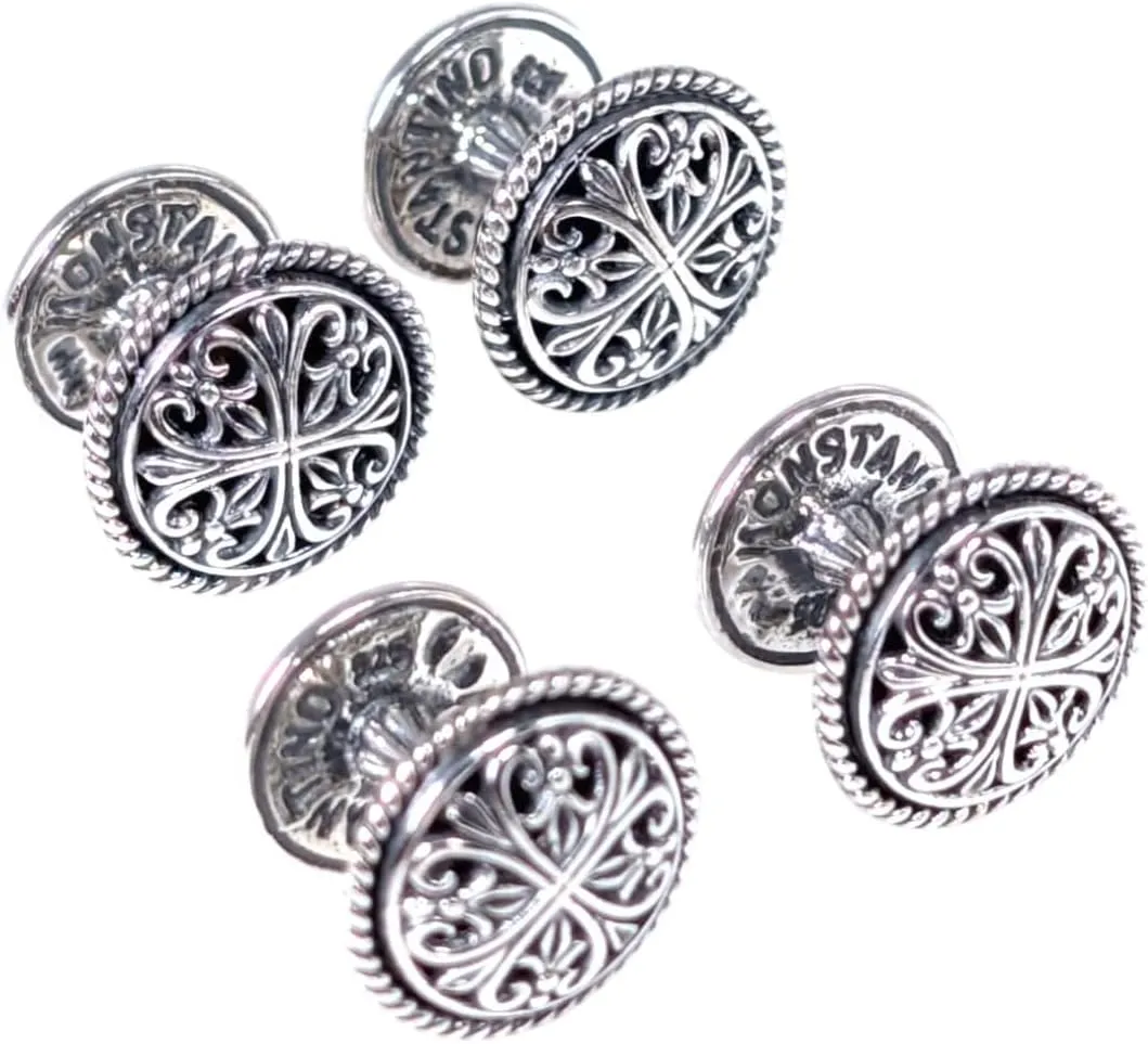 Men's Sterling SilverTuxedo Stud Set SMLY297-131