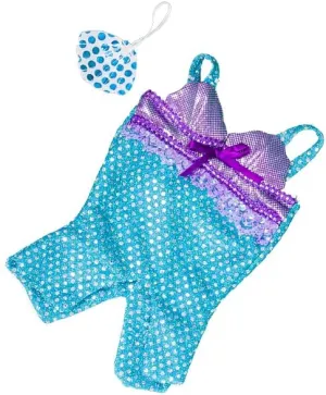 Mermaid Costume for 14 to 18 Inch Stuffed Animals Shimmering Ocean Themed Outfit for Plush Toys, Teddy Bears & Dolls Underwater Fantasy Dressup Clothes for Kids Pretend Play and Gift Idea