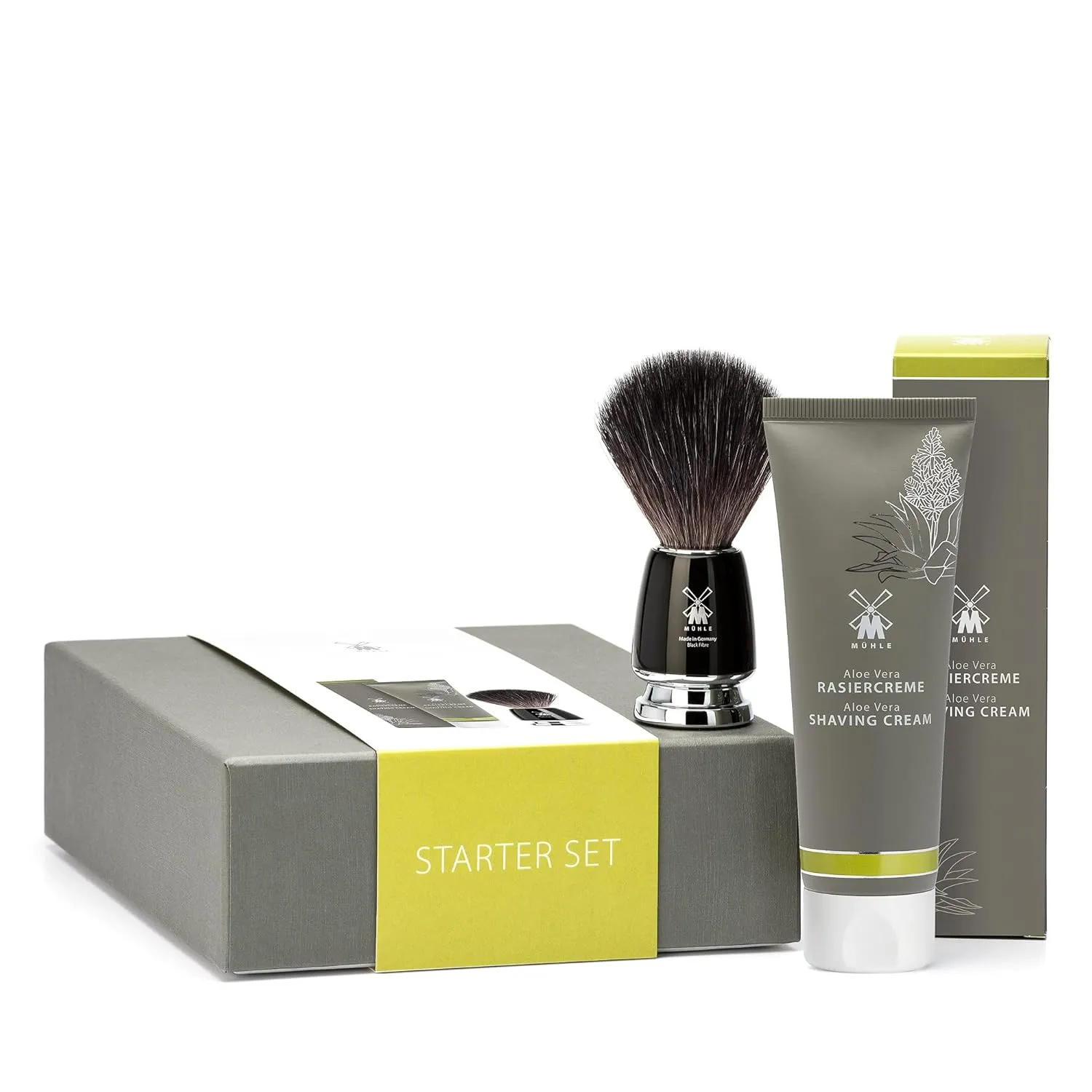 MÜHLE STARTER SET Aloe Vera Shaving Cream & RYTMO Black Fibre Shaving Brush