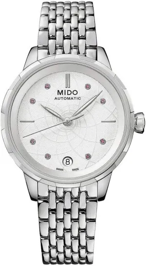 MIDO Rainflower - Swiss Automatic Watch for Women - White Dial - Case 34mm - M0432071101100
