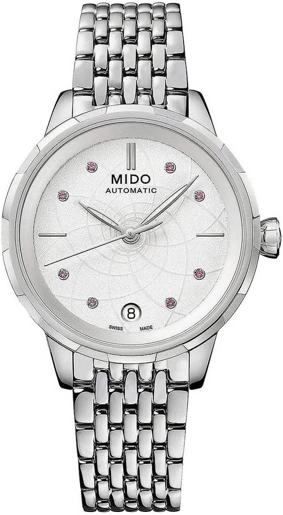 MIDO Rainflower - Swiss Automatic Watch for Women - White Dial - Case 34mm - M0432071101100