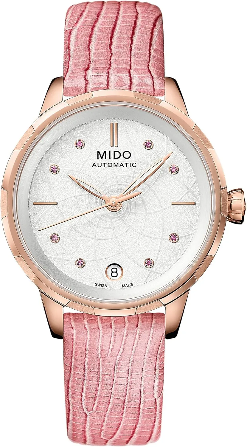 MIDO Rainflower - Swiss Automatic Watch for Women - White Dial - Case 34mm - M0432073601100