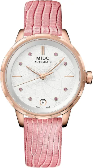 MIDO Rainflower - Swiss Automatic Watch for Women - White Dial - Case 34mm - M0432073601100