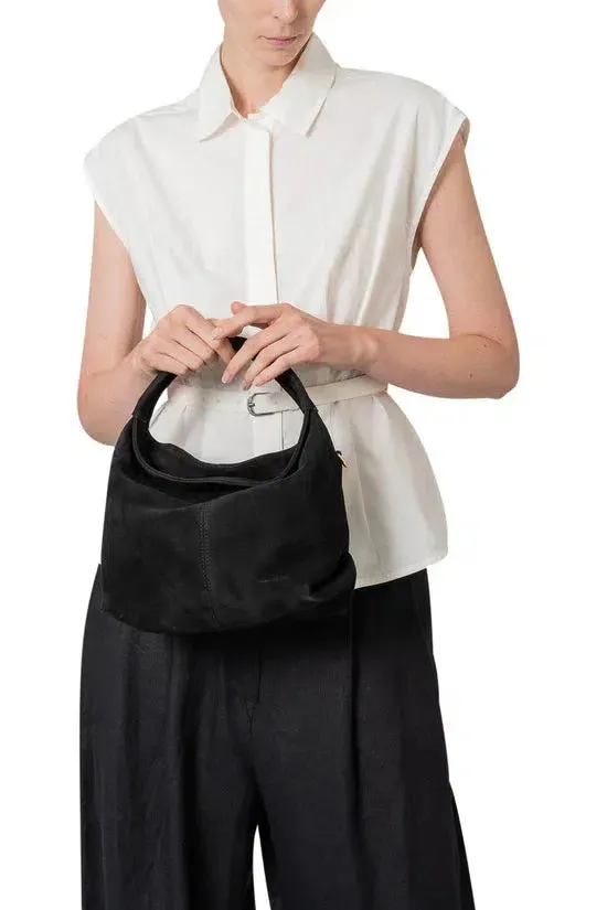 Mini Black Suede Gala Bag