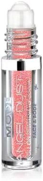 Mode Angel Dust Roll On Glitter Electric Orange, Iridescent Gold Sparkling High Performance 3D Loose Glitters for Face and Body, Spill Proof Bottle, Made in NY USA