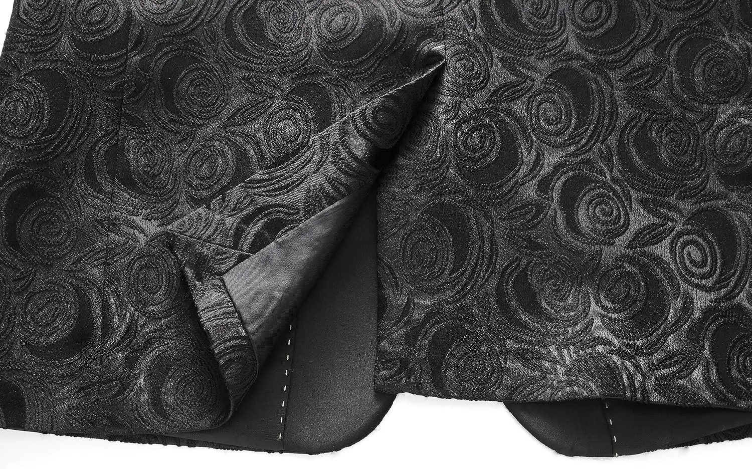 MOGU Men’s 3-Piece Slim Fit Suit Set Floral Tuxedo with Shawl Lapel One-Button Blazer Vest Elastic Waist Pants Party Outfit