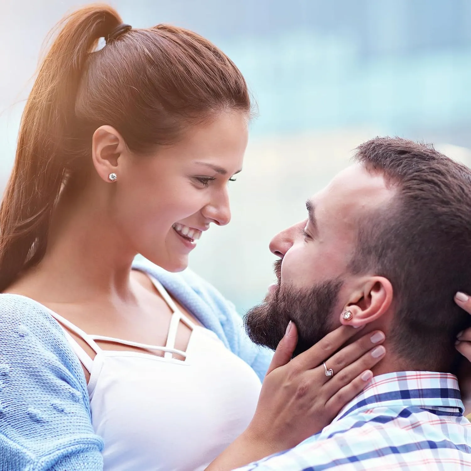 Moissanite Stud Earrings for Women 0.8Ct-4Ct,Jewelry for Her Girlfriend Mom Daughter Wedding Anniversary Romantic Birthday Gift for Wife Christmas Valentine Mothers Day Engagements Present