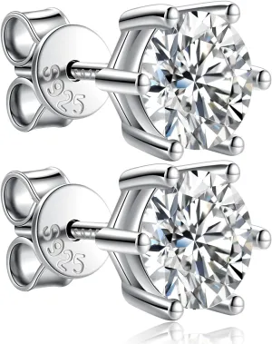 Moissanite Stud Earrings for Women 0.8Ct-4Ct,Jewelry for Her Girlfriend Mom Daughter Wedding Anniversary Romantic Birthday Gift for Wife Christmas Valentine Mothers Day Engagements Present