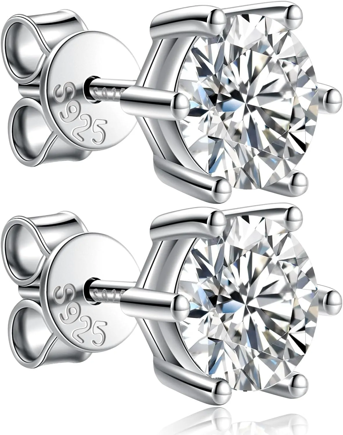 Moissanite Stud Earrings for Women 0.8Ct-4Ct,Jewelry for Her Girlfriend Mom Daughter Wedding Anniversary Romantic Birthday Gift for Wife Christmas Valentine Mothers Day Engagements Present